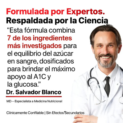 Complejo 7-en-1 de Azucar en Sangre: Controlá tu azúcar. Recuperá tu energía.